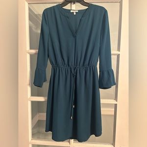 Teal 3/4 sleeved dress